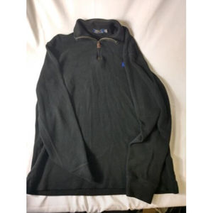 Polo Ralph Lauren Mens Size Large Sweater 1/4 Zip Mock Neck Black
